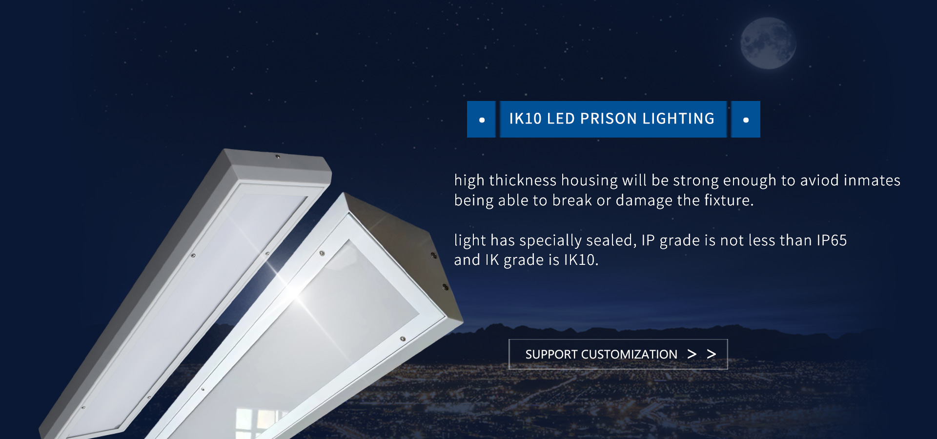 IK10 Led Prison Lighting